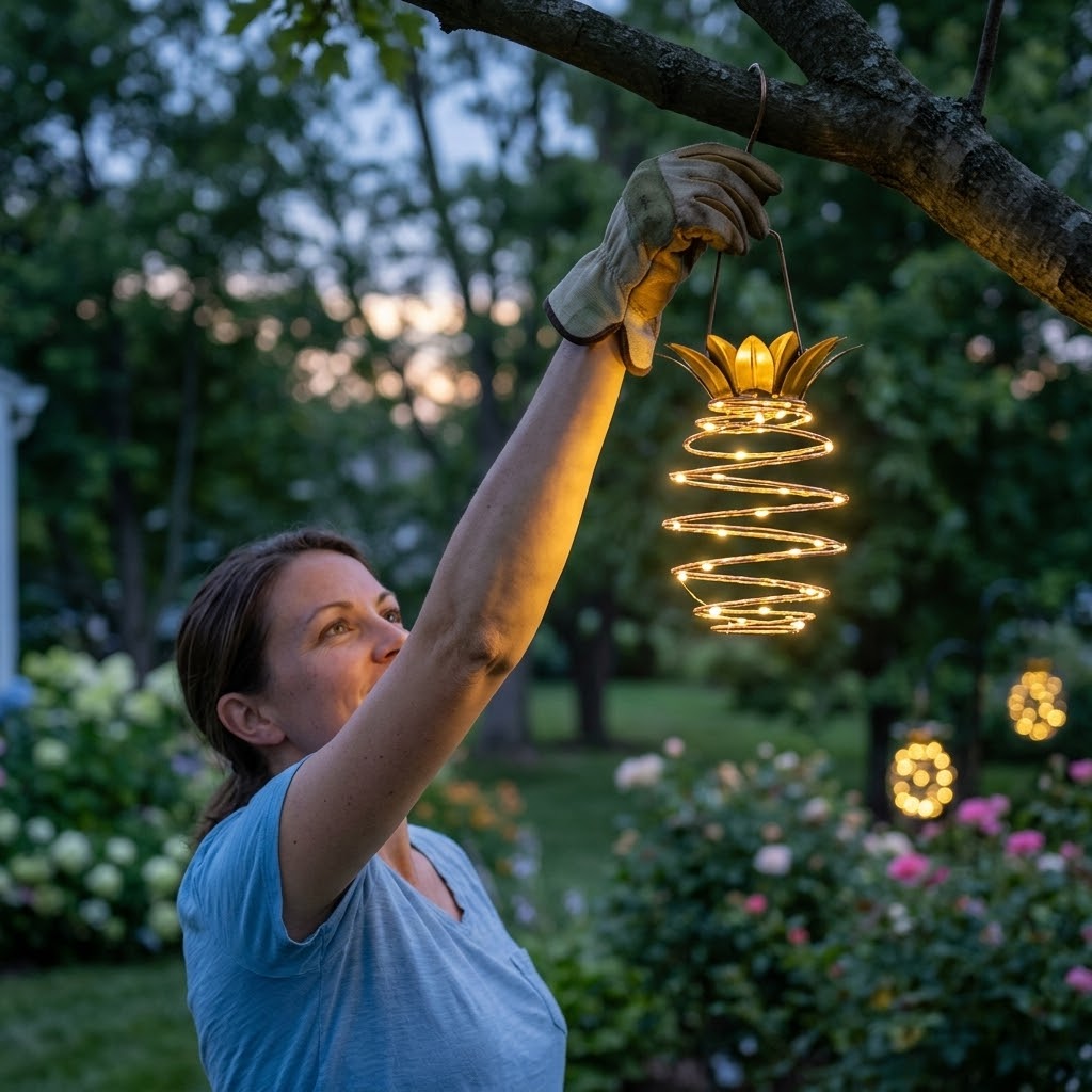 Outdoor Waterproof Garden Pineapple Solar Lights