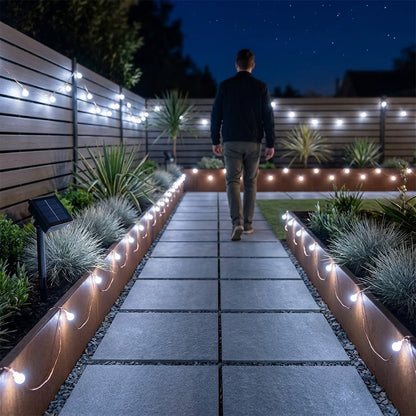 Solar Flower String Lights - Peach Blossom LEDs