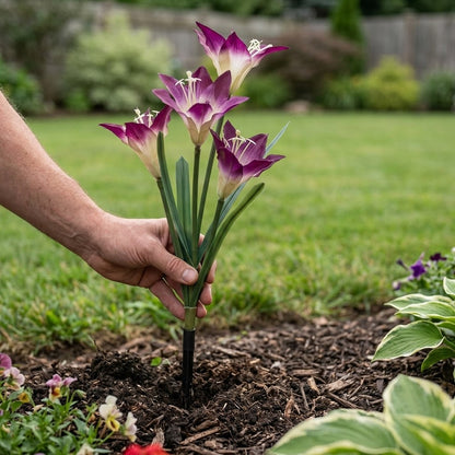 Outdoor Solar Lily Flower Light – Colorful Garden Decor, No Wiring