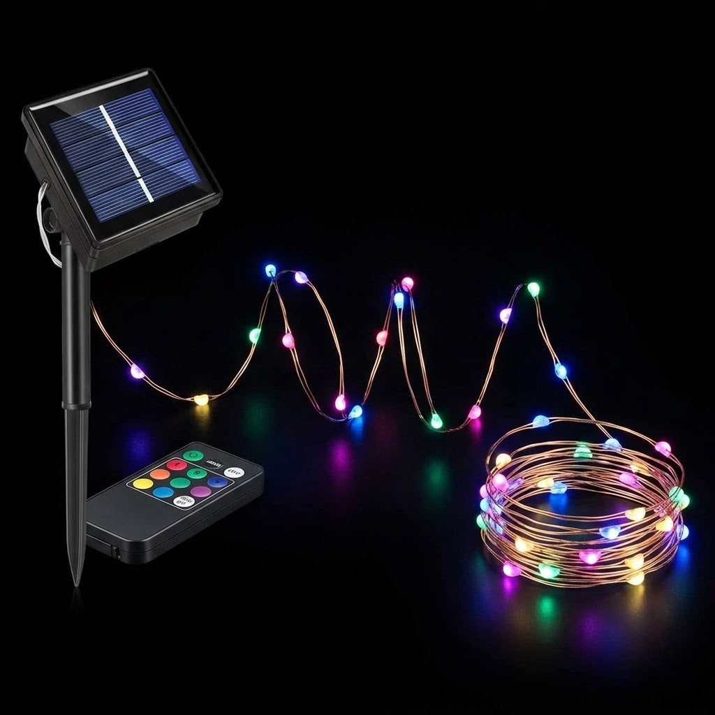 Solar Powered Copper Wire String Lights