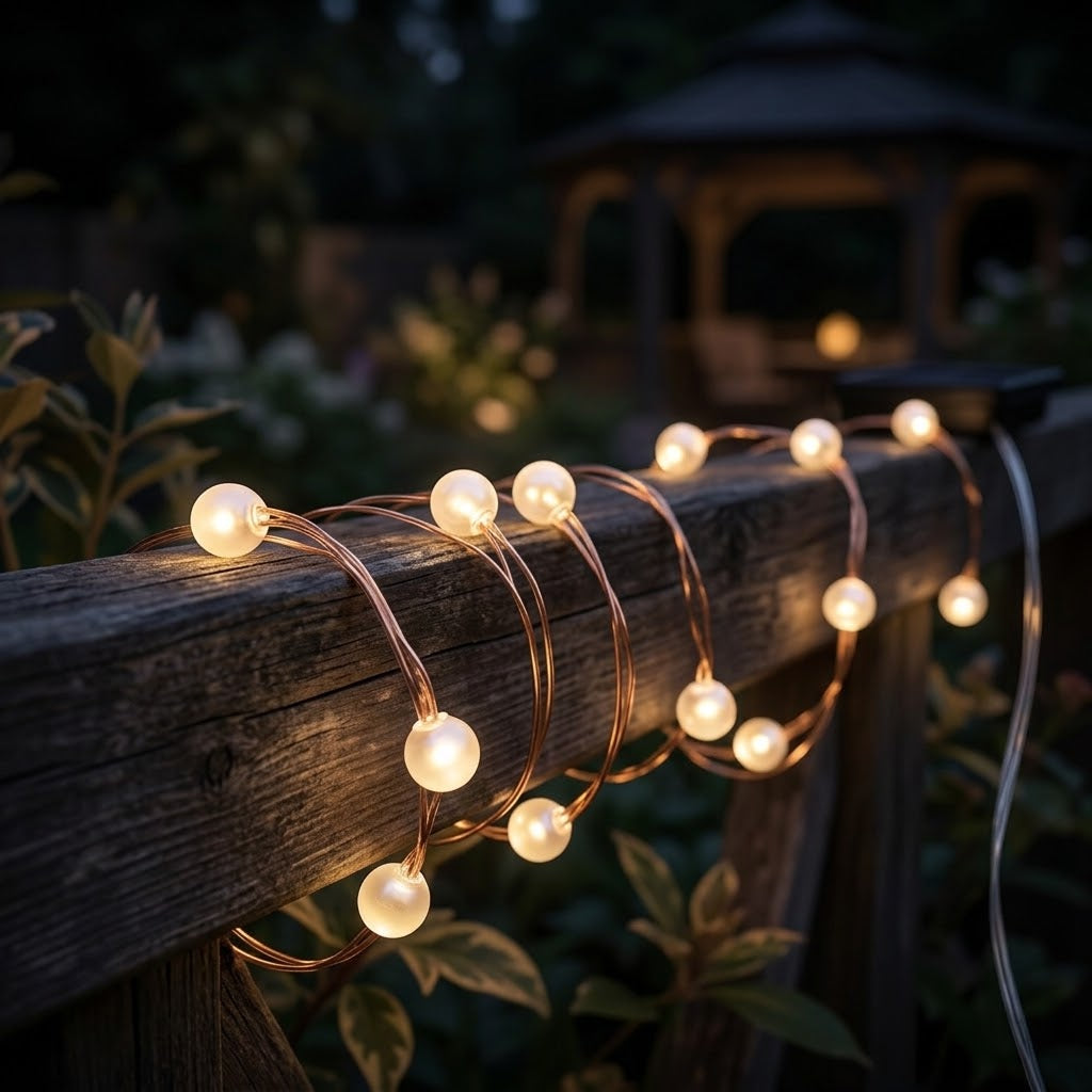 Solar Powered Copper Wire String Lights
