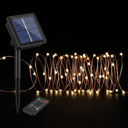 Solar Powered Copper Wire String Lights