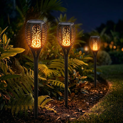 Solar Tiki Torch Lights - Flickering Flames