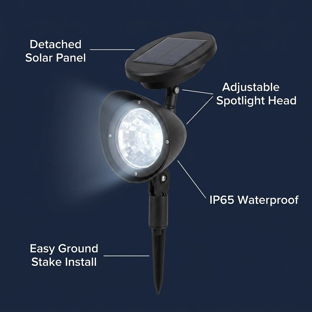 Elite Landscape Solar Spotlight – 25ft Adjustable