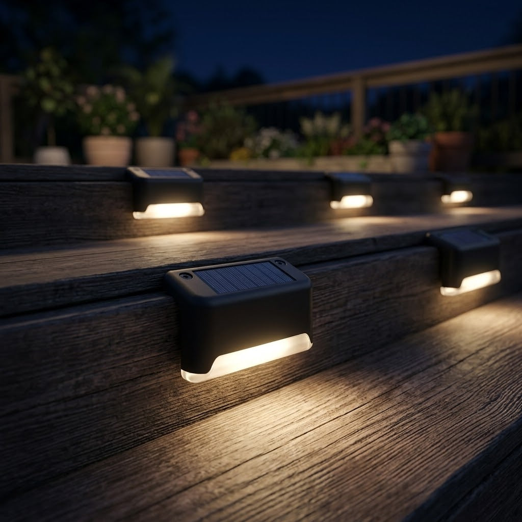 Instant Solar Step Lights - No Wiring, Just Place & Done