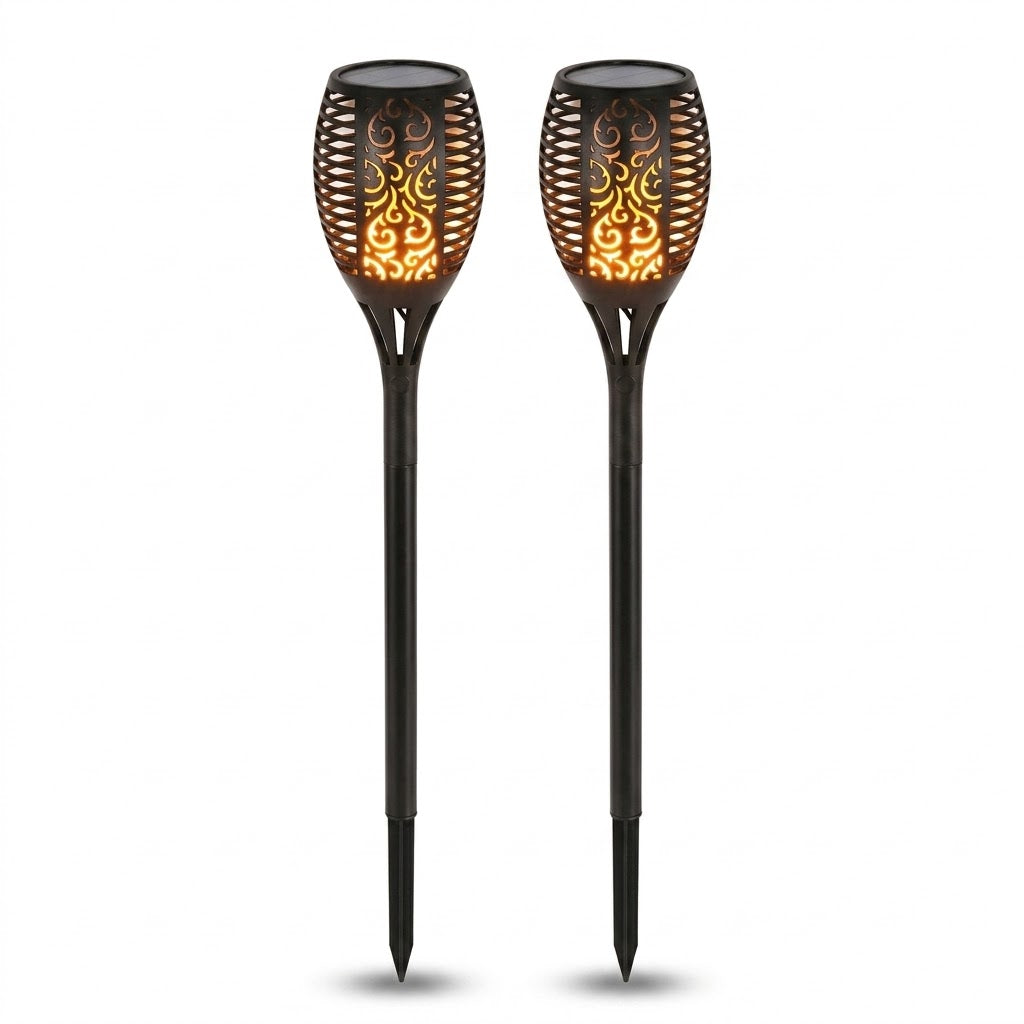 Solar Tiki Torch Lights - Flickering Flames
