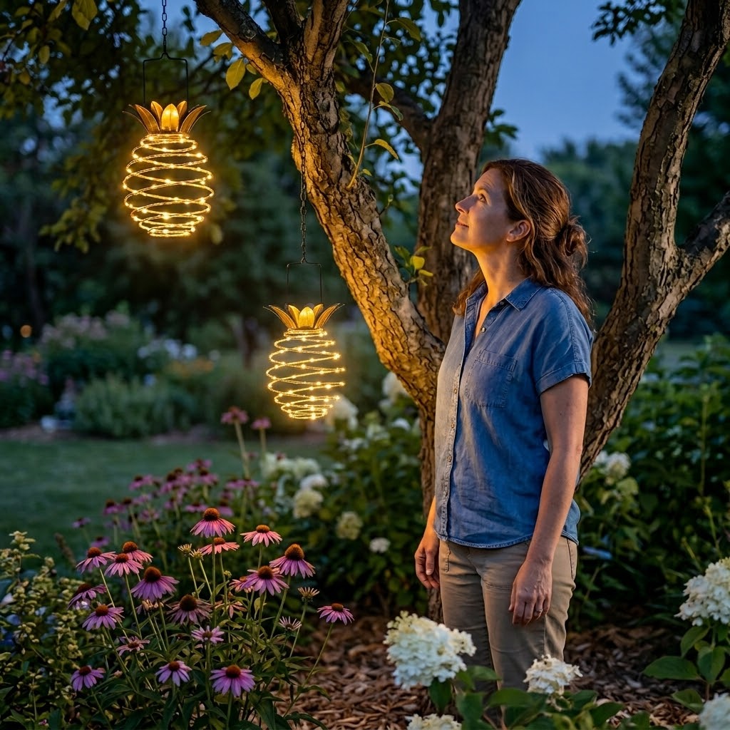 Outdoor Waterproof Garden Pineapple Solar Lights