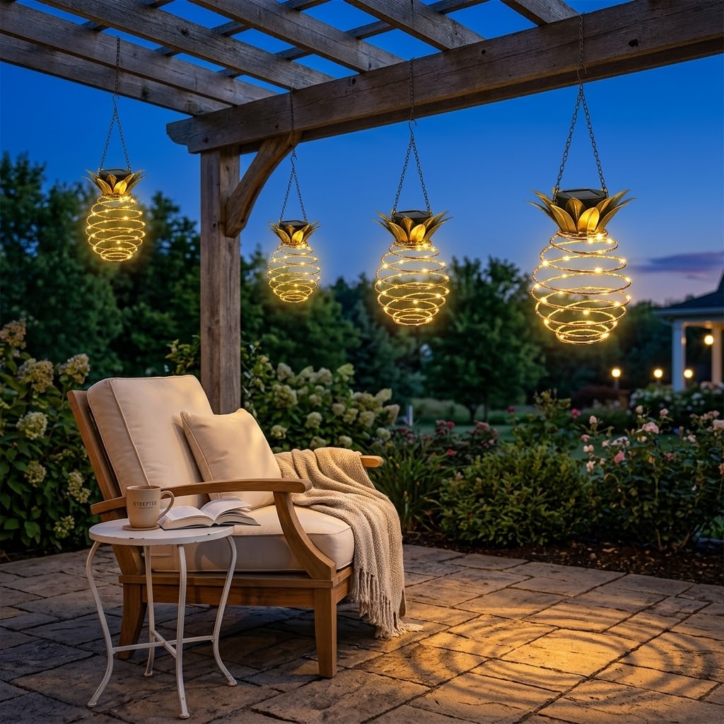 Outdoor Waterproof Garden Pineapple Solar Lights