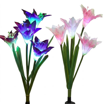 Outdoor Solar Lily Flower Light – Colorful Garden Decor, No Wiring