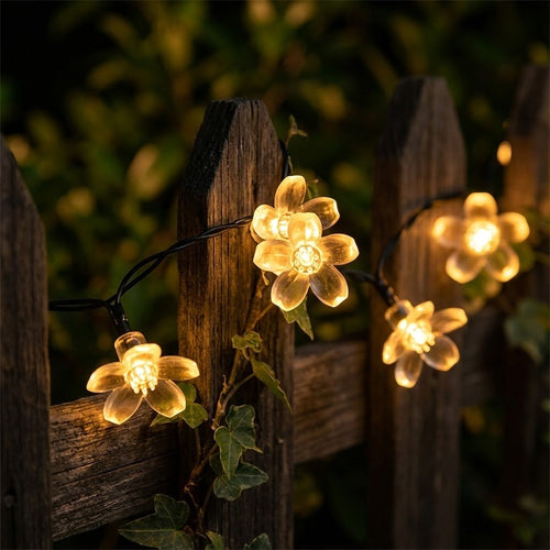 Solar Flower String Lights - Blooming Garden Year-Round Stacy's Home