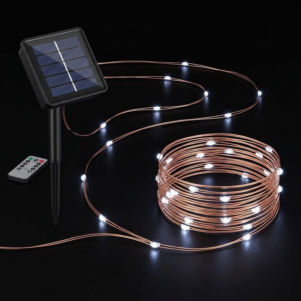 Solar Powered Copper Wire String Lights